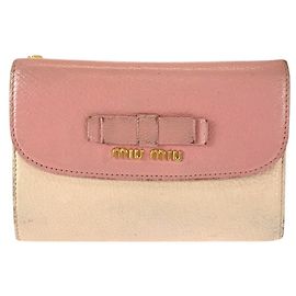 Portafoglio in pelle Miu Miu Madras con nastro