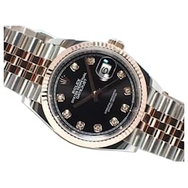 ROLEX Datejust36 quadrante nero 10P diamante bracciale Jubilee '21 Uomo - Rolex