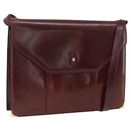 BALLY Borsa a Spalla in Pelle Bordeaux Oro Auth 173972 - Bally