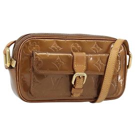 LOUIS VUITTON Borsa a Spalla Monogram Vernis Christy MM Bronzo M91109 Auth gh1807