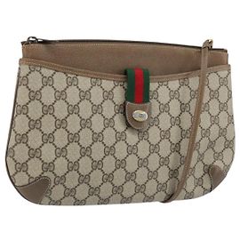 Gucci Borsa GG Supreme Web Sherry Line in PVC Beige Rosso 904 02 026 Auth ep13622