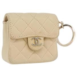 CHANEL Matelassé Tasche aus Lammleder Beige Gold CC Auth BA10922
