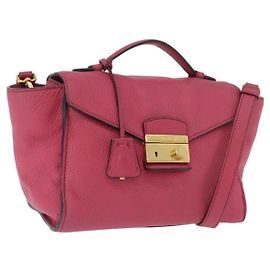 PRADA Borsa a Mano in Pelle 2 in 1 Rosa Oro Auth ka2915