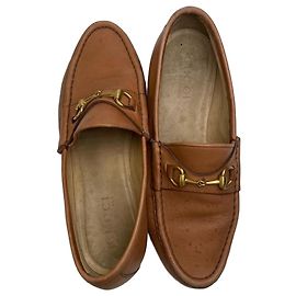 Mocasín de cuero Horsebit vintage Gucci marrón