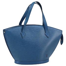 LOUIS VUITTON Bolso de Hombro Epi Saint Jacques Azul M52275 LV Auth ep13657