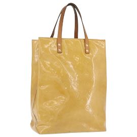 LOUIS VUITTON Monogram Vernis Reade MM Borsa a Mano Beige M91141 LV Auth 173771