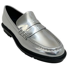 Jonathan Simkhai Mocassini Harper in pelle metallica argento Simkhai