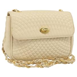 BALLY Borsa a Spalla con Catena Pelle Beige Oro Auth am10887V
