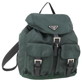 Zaino PRADA in nylon verde argento autentico fm5140