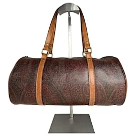 Borsa da bowling in pelle monogramma paisley vintage Etro