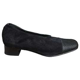 Accessoire Diffusion Ballerinas aus Wildleder und Leder Schwarz - Autre Marque