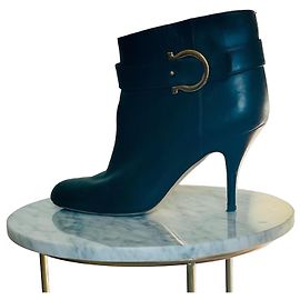 Botines Salvatore Ferragamo - Marrón Oscuro - Talla 39 - Excelente Estado