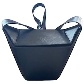 Louis Vuitton Epi Sac Plat Tote Bag Schwarz