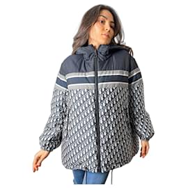 Gepolsterte Jacke aus langem, reversiblen Polyester schräg tragbar S Blau - Dior