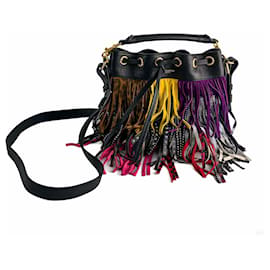 Borsa Emmanuelle Piccola in Pelle con Frange Multicolore - Saint Laurent