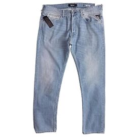 Autre Marque REPLAY Jeans in denim blu autentico a gamba dritta standard superiore, taglia 36 / 32