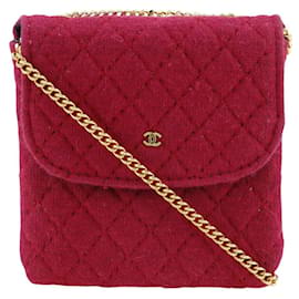 Chanel Chain Pouch Baumwoll 2-Wege Schultertasche