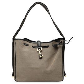 Borsa a tracolla Gucci in tela beige con coulisse