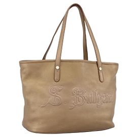 Bulgari Borsa Tote BVLGARI in pelle dorata Auth hk3527