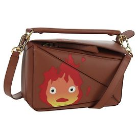 LOEWE - Puzzle Piccolo Calcifer in Pelle Ghibli Castello Errante 2way 167069SM
