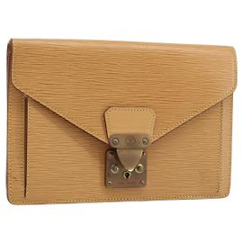 LOUIS VUITTON Borsa a Mano Dragonne Epi Serie Beige LV Auth ep13677