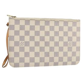 LOUIS VUITTON Pochette Neverfull MM Damier Azur LV Auth hk3571