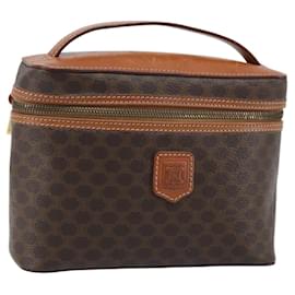 Borsa a mano Vanity in tela Macadam CELINE in pelle PVC marrone e oro Auth ep13612 - Céline