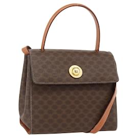 Borsa a mano in tela Macadam stella CELINE in pelle PVC 2 in 1 marrone oro Auth LNZ974 - Céline