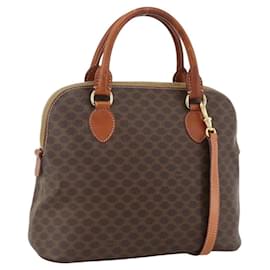 Borsa a mano in tela Macadam CELINE in pelle PVC 2 in 1 marrone oro Auth LNZ540 - Céline