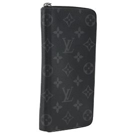 Cartera Vertical Zippy Monogram Eclipse LOUIS VUITTON M62295 Auth ka2951