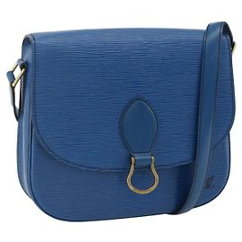 LOUIS VUITTON Epi Saint Cloud GM Schultertasche Toledo Blau M52195 LV Auth BA11245