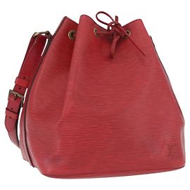 LOUIS VUITTON Borsa a Spalla Petit Noé Epi Rossa M44107 LV Auth BA10912