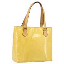 LOUIS VUITTON Handtasche Monogram Vernis Houston Limone Gelb M91055 LV Auth th6608