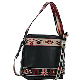 Sac à épaule Christian Dior en cuir 2 en 1 noir et or Auth 171453SAV