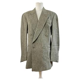 Vintage Fendi Wollblazer / kurzer Mantel braun grau