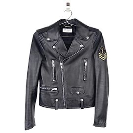Giacca in pelle Perfecto Biker Patch Saint Laurent AW17
