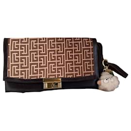 Pochette Vintage Pierre Balmain - Tela Monogramma e Pelle - Ultra Rara con Chiave