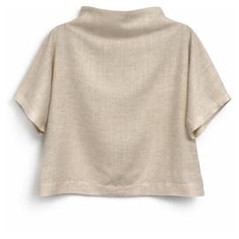 Autre Marque Blusa Skall Studio de manga corta de lino y algodón