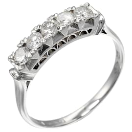 Anello in diamante 5P in platino Pt900 - Autre Marque
