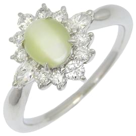 Autre Marque Pt900 Platin-Diamant Katzenauge-Ring