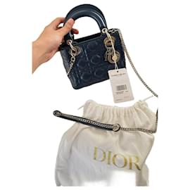 Bolso mini Lady Dior en cuero azul