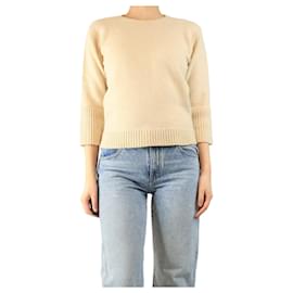 Creme Kaschmir-Pullover - Größe UK 14 - Autre Marque