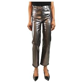 Metallic graue Le Sleek Straight Jeans - Größe UK 8 - Frame Denim