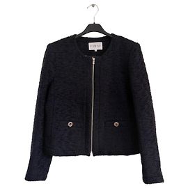 Claudie Pierlot Chaqueta corta de tweed azul marino