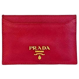 Portafoglio in pelle Saffiano rosa Prada