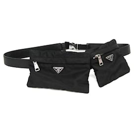 Pochette Cintura Tessuto Prada in Pelle Nera