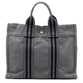 Hermès Graue Canvas Fourre Tout PM
