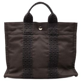 Hermès Tasche Herline PM aus grauem Canvas