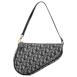 Pochette Saddle Mini Diorissimo in tela blu Dior