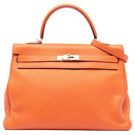Hermès Arancione Togo Kelly II Retourne 35